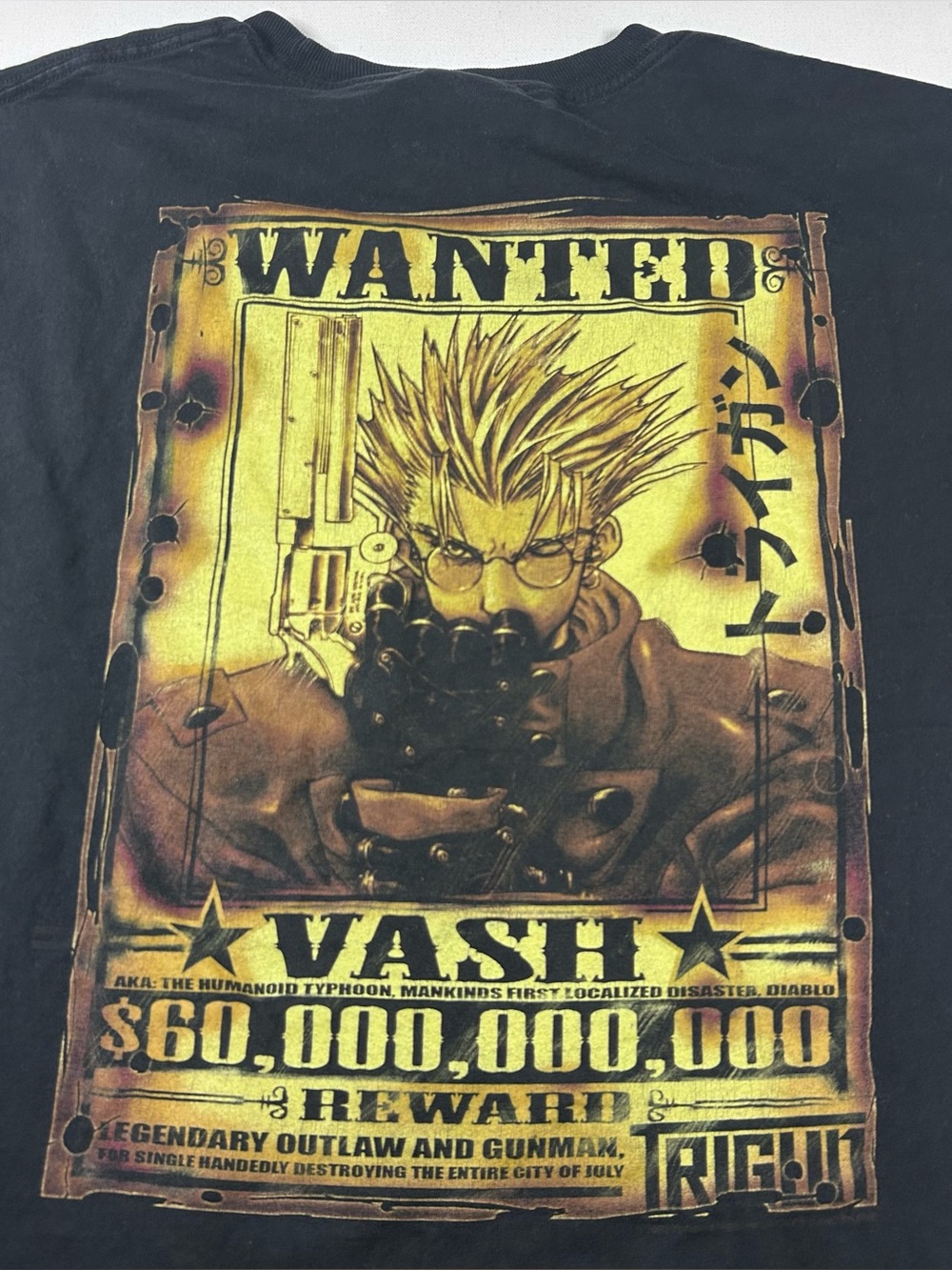 Vintage Anime Shirt Trigun 2000s Vintage Mens Y2k VASH MANGA Authentic RARE T